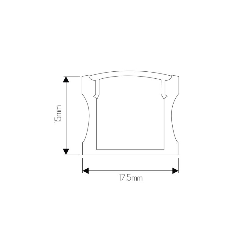 Fantasia NOTTE profilo in alluminio per strisce LED 18x15x1000mm
