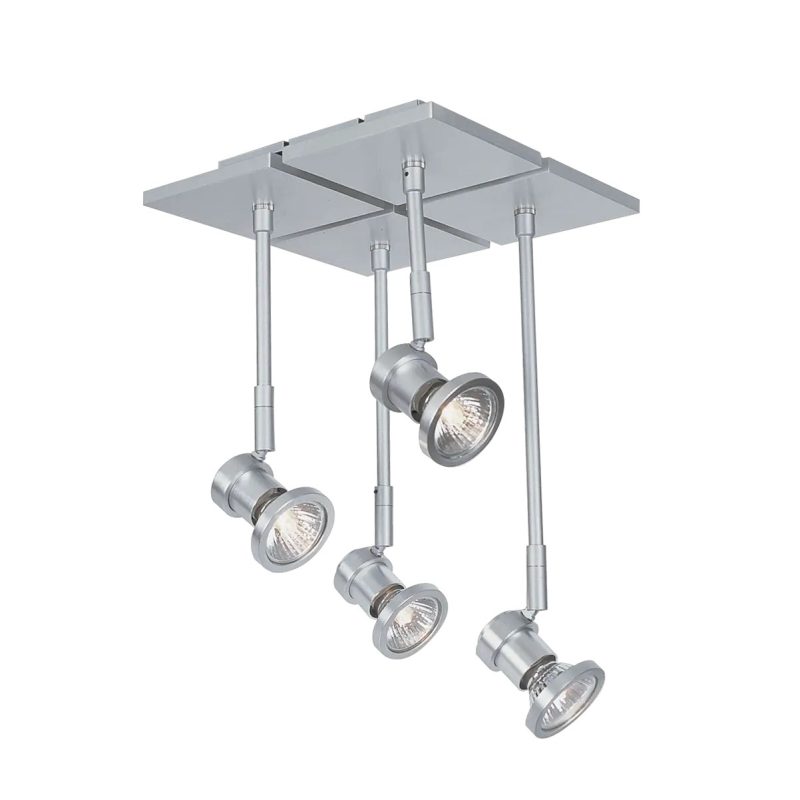 Fantasia X-Base Nubis LED plafondlamp 4x GU10 5W antraciet aluminium