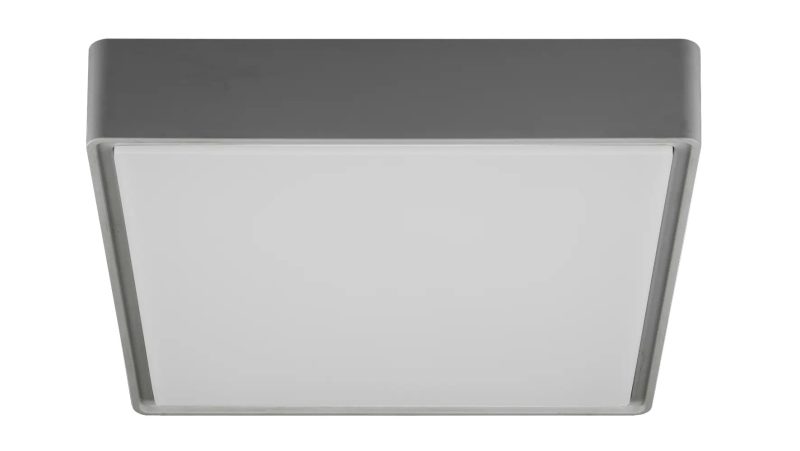 Fantasia Goa square ceiling and wall lamp, IP65, grey, 220 mm