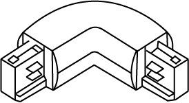 Fantasia Track L-connector 3-phase right black for track lighting