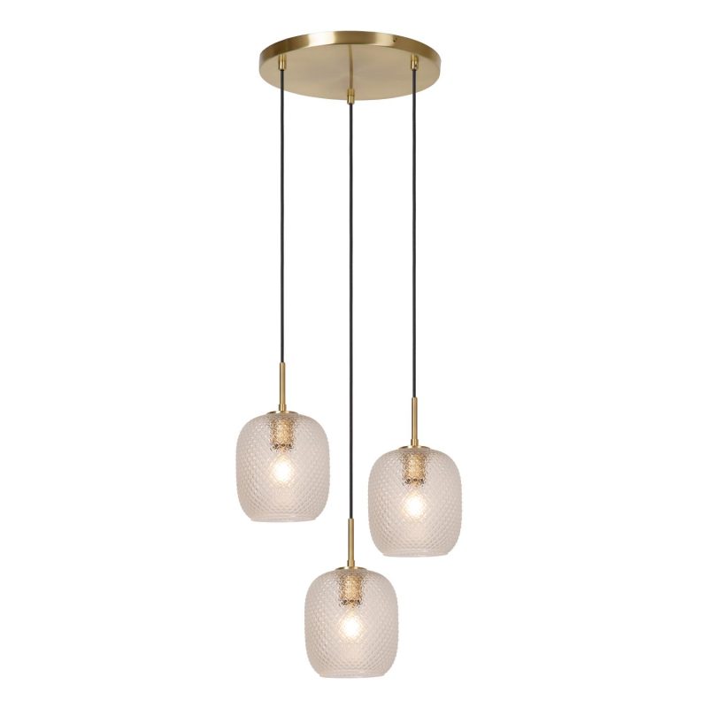 LUCIDE ALICENT - Lampada a Sospensione - Ø 35 cm - 3xE27 - Oro Opaco / Ottone