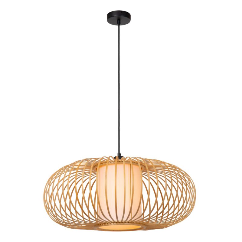 LUCIDE THULINE - Hanglamp - Ø 60 cm - 1xE27 - Lichte houtlook - Essential