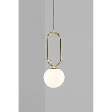 Nordlux Hanglamp Deens design opaalglas/messing E27 hoogte 51,5cm