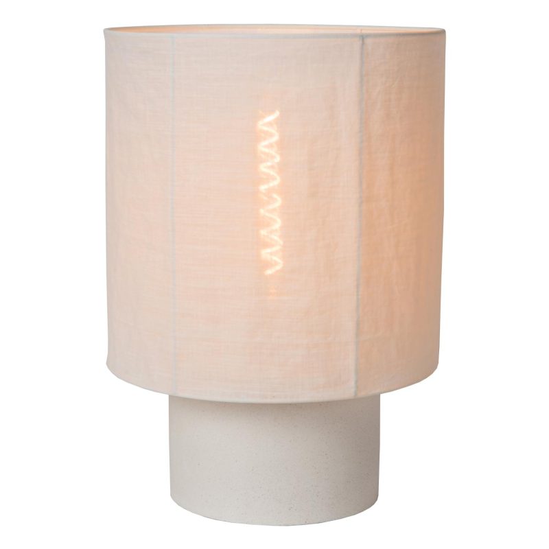 LUCIDE TISSAJA - Lampe de Table - Ø 35 cm - 1xE27 - Blanc - Essential