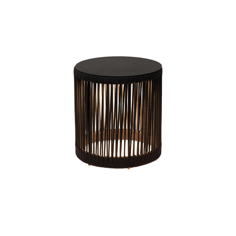 LUCIDE PINGI - Oplaadbare Vloerlamp Binnen/Buiten - Accu/Batterij - Ø 33,5 cm - LED 3 StepDim - 1x3W 3000K - IP44 - Zwart