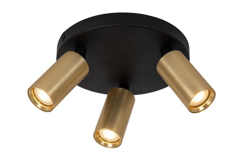 LUCIDE RITMO - Faretto da Soffitto - Ø 18 cm - 3xGU10 (MR11) - Oro Opaco / Ottone