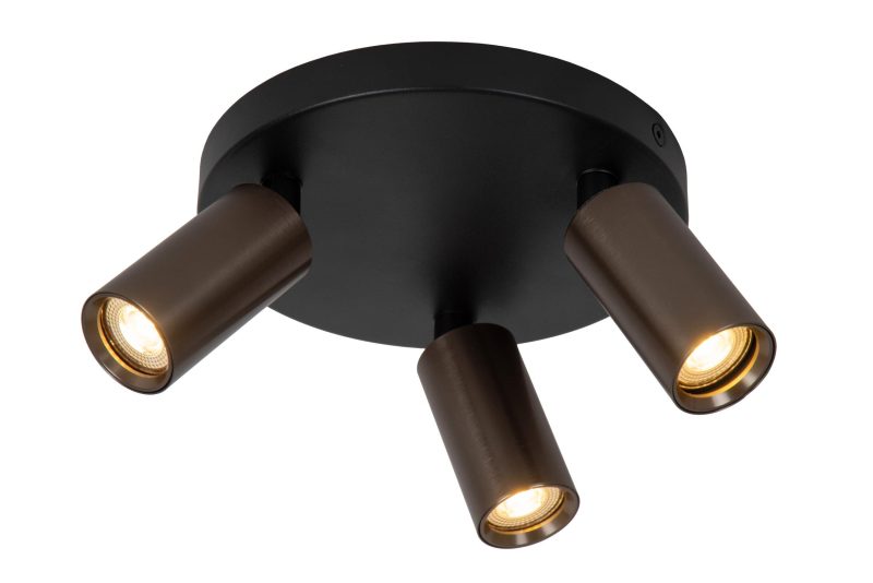 LUCIDE RITMO - Faretto da Soffitto - Ø 18 cm - 3xGU10 (MR11) - Caffè