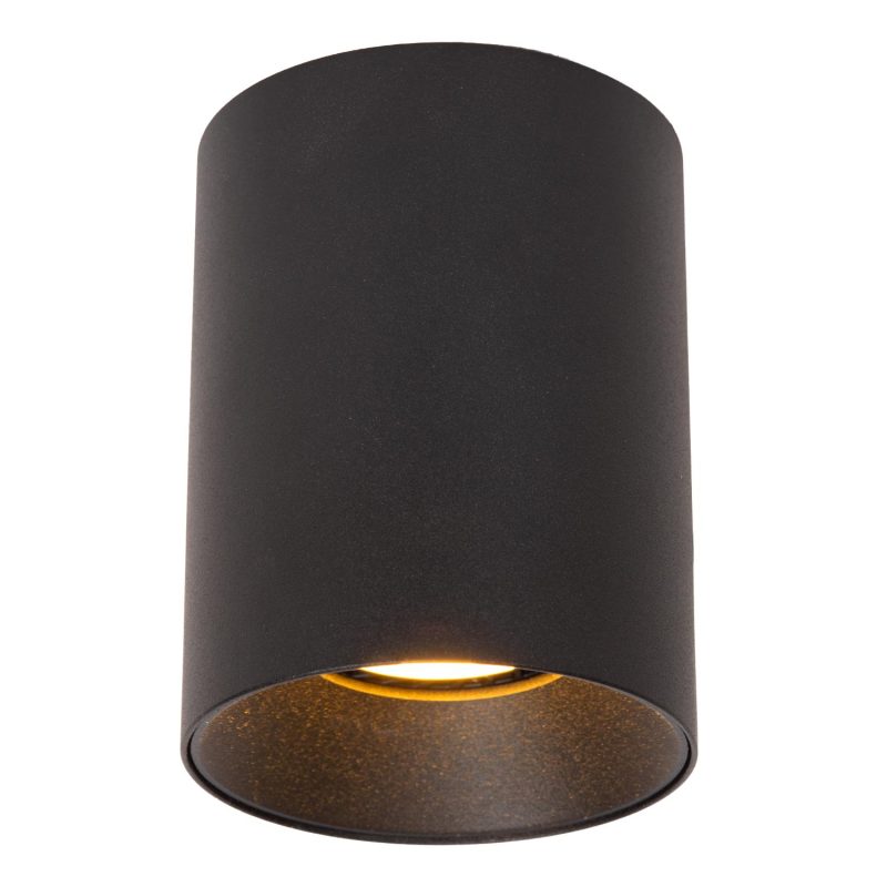 LUCIDE GERTI - Plafondspot - Ø 8 cm - 1xGU10 (MR16) - Inclusief omwisselbare ringen - Zwart - Essential