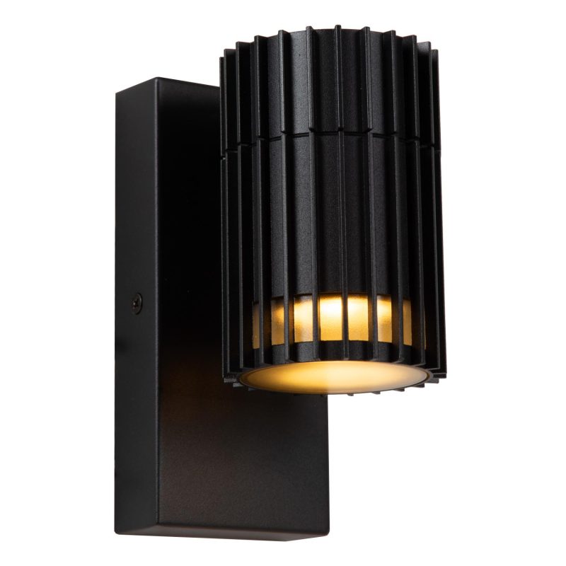LUCIDE TIMBALA - Applique / Lampada da Parete Interna/Esterno - 1xGU10 (MR16) - IP44 - Nero - Essential