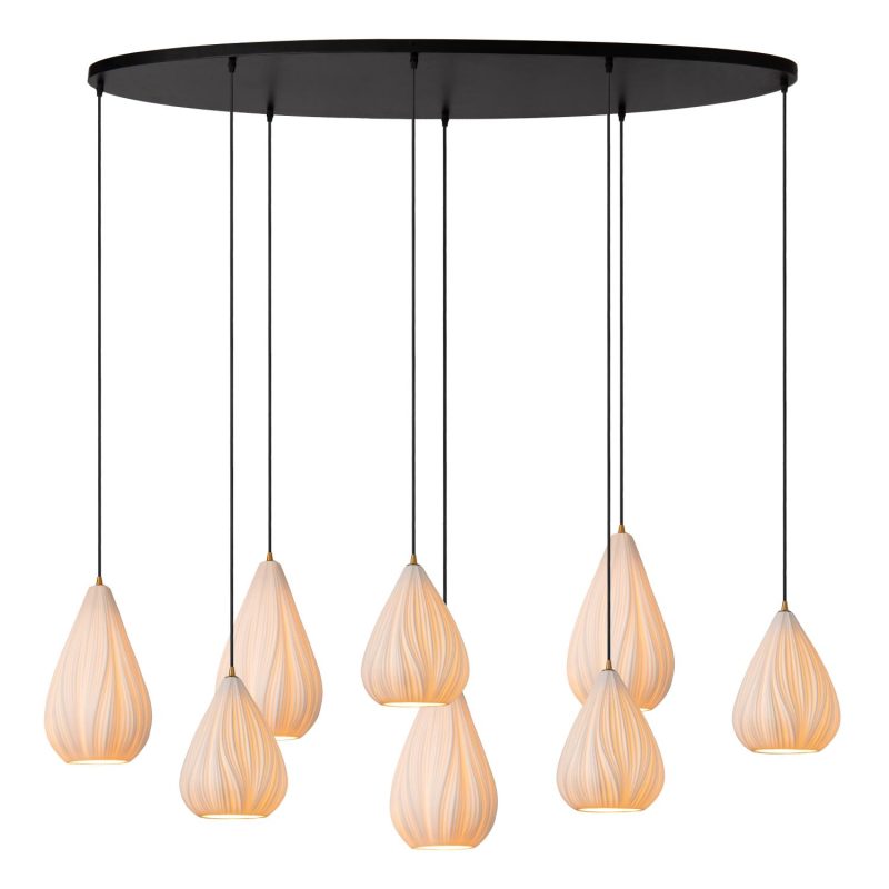 LUCIDE CINZIA - Hanglamp - 8xE27 - Wit