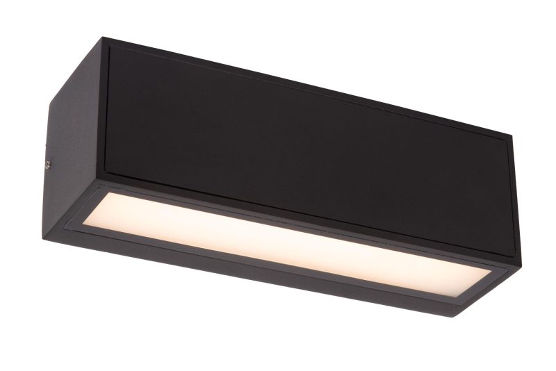 LUCIDE SUTTON - Wandlamp - Zonne-energie - LED - 1x1,5W 2700K/3000K - IP54 - Dag/nacht sensor - Zwart