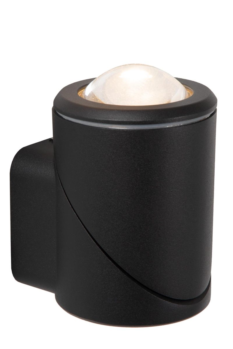 LUCIDE ERIN - Wandspot / Wandlamp Binnen/Buiten - LED - 1x5W 2700K - IP65 - Zwart