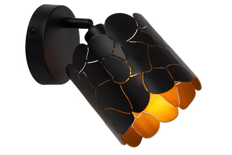 LUCIDE ALMELO - Applique / Lampada da Parete - Ø 12 cm - 1xE14 - Nero