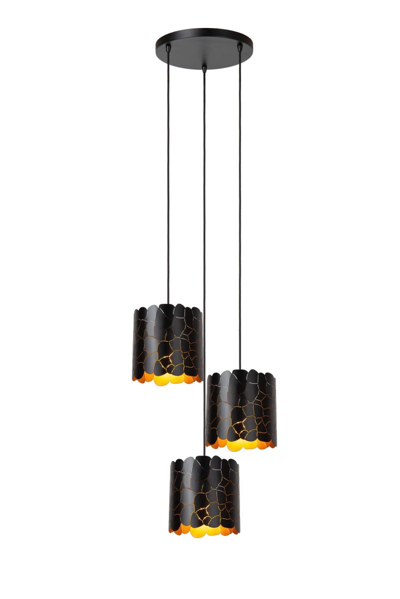 LUCIDE ALMELO - Lampada a Sospensione - 3xE27 - Nera
