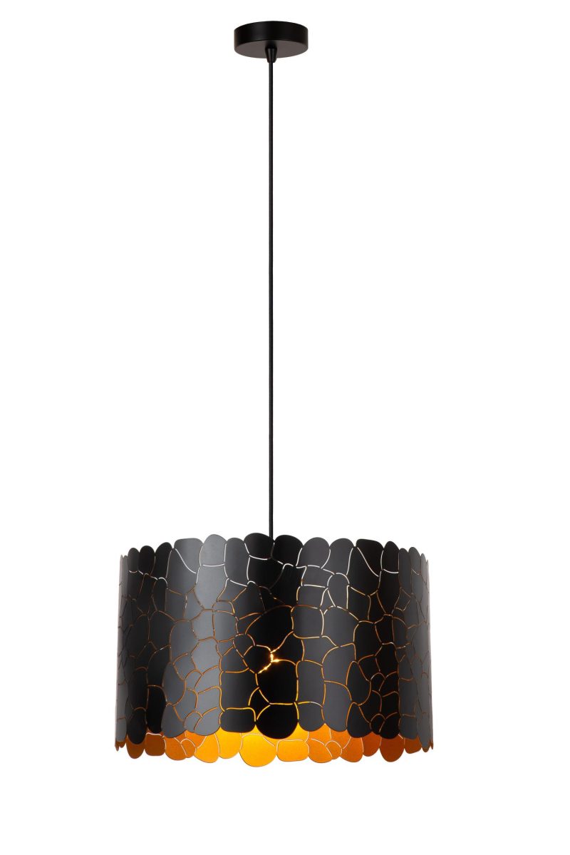 LUCIDE ALMELO - Lampada a Sospensione - Ø 40 cm - 1xE27 - Nera
