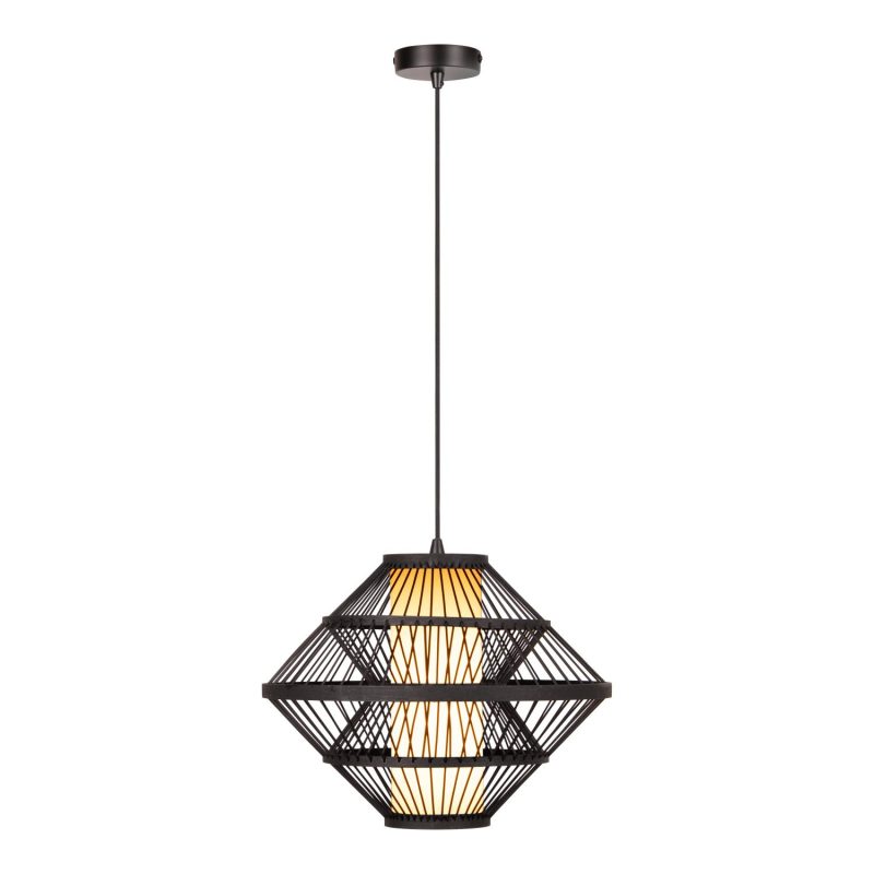 LUCIDE PASQUINO - Pendelleuchte - Ø 40 cm - 1xE27 - Schwarz - Essential