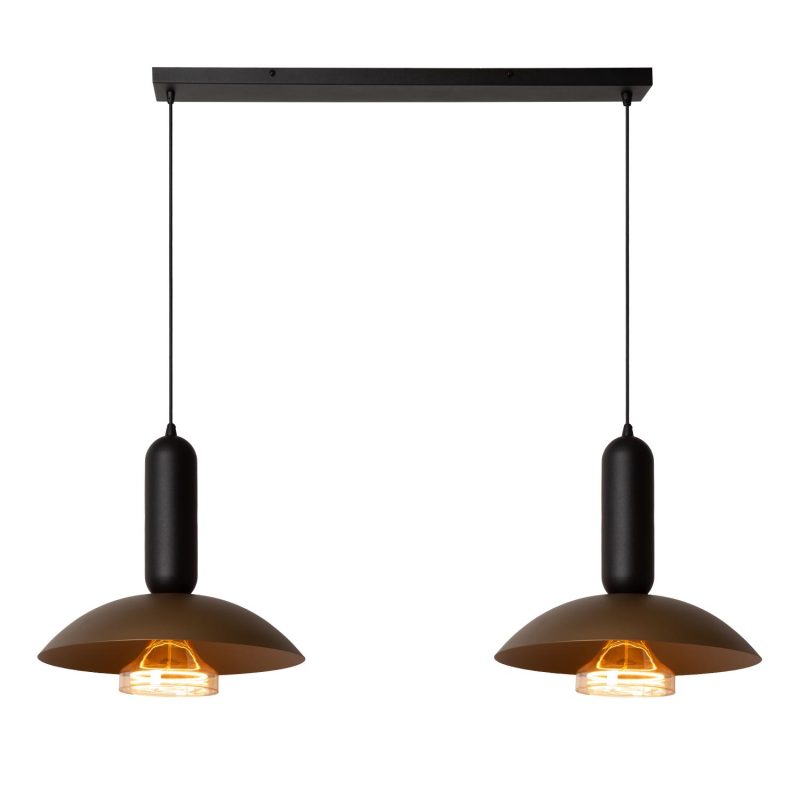 LUCIDE GRANTHAM - Pendelleuchte - 2xE27 - Kaffee - Essential