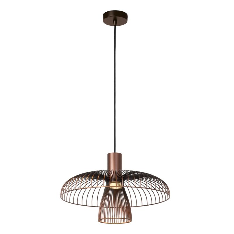 LUCIDE NIGELLA - Lampada a Sospensione - Ø 40,5 cm - 1xGU10 (MR16) - Caffè - Essenziale