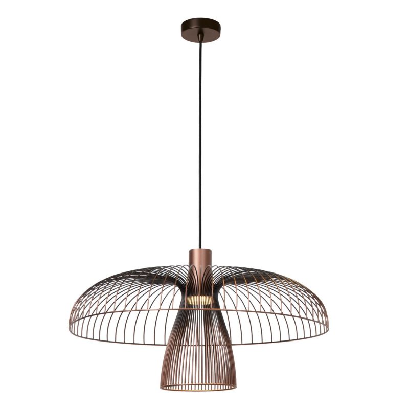 LUCIDE NIGELLA - Lampada a Sospensione - Ø 60 cm - 1xGU10 (MR16) - Caffè - Essenziale