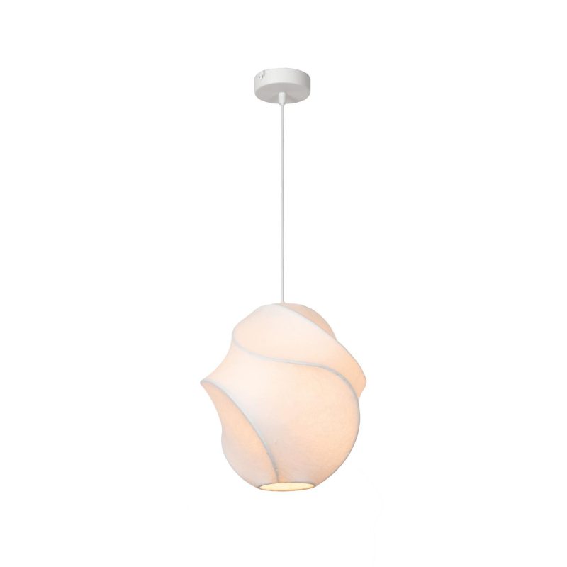 LUCIDE LA VAGUE - Hanglamp - Ø 25 cm - 1xE27 - Wit - Essential