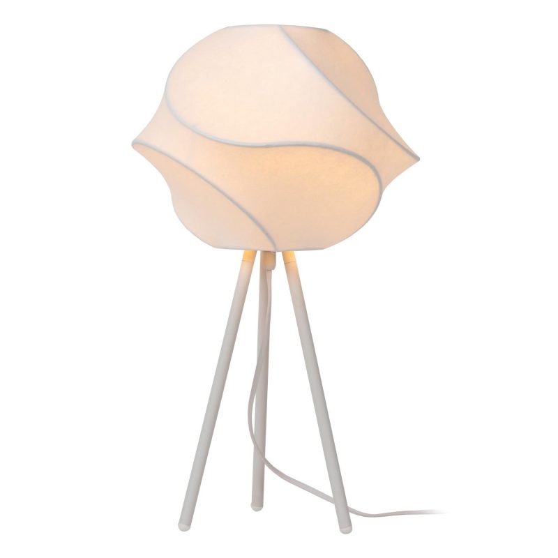 LUCIDE LA VAGUE - Lampe de Table - Ø 30 cm - 1xE27 - Blanc - Essential