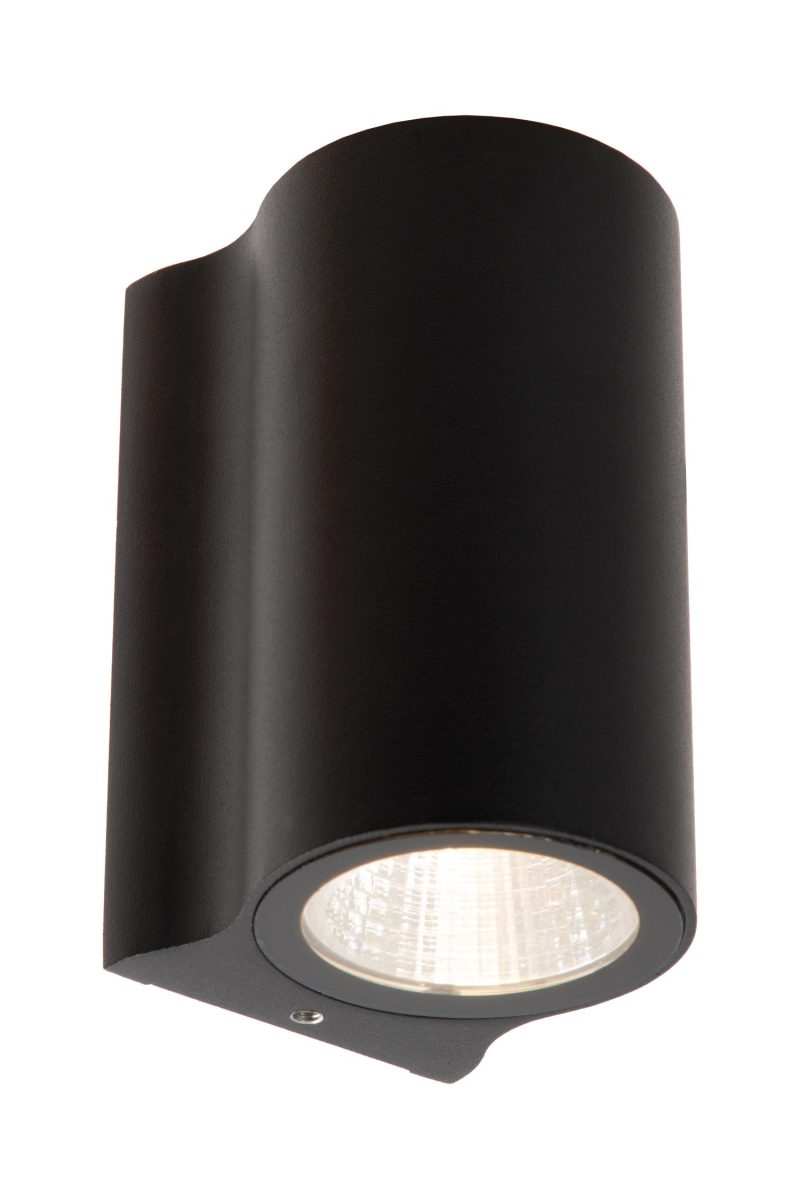 LUCIDE AKRA - Wandlamp Binnen/Buiten - LED - 1x6W 2700K - IP54 - Zwart