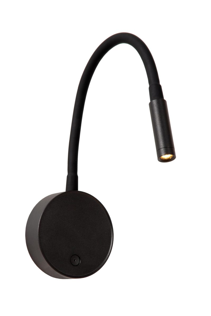 LUCIDE ASJA - Oplaadbare Wandspot / Wandlamp - Accu/Batterij - LED 3 StepDim - 1x3W 2700K - Zwart - Premium