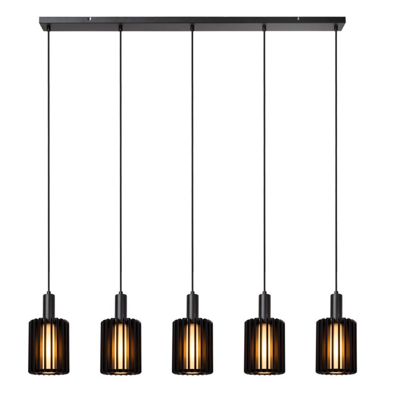 LUCIDE LAMBRES - Hanglamp - 5xE27 - Zwart