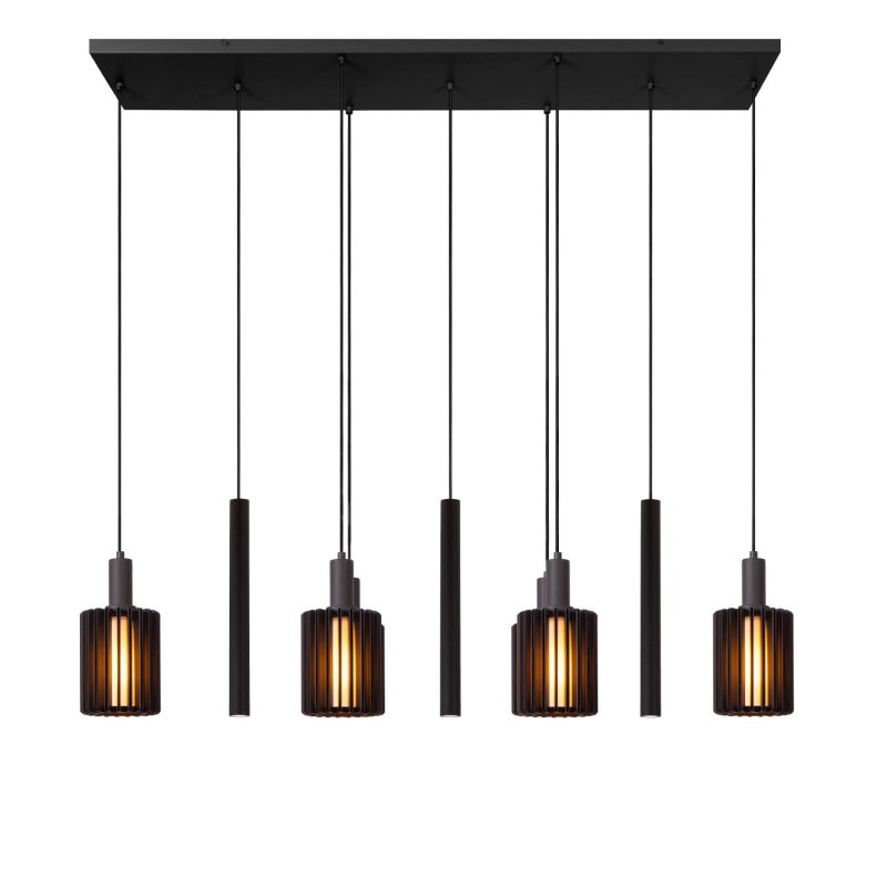 LUCIDE LAMBRES - Hanglamp - 6xE27 - Zwart