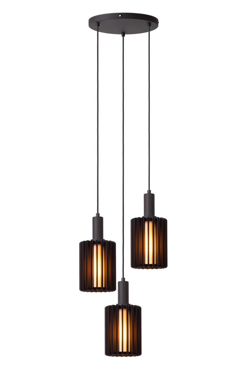 LUCIDE LAMBRES - Hanglamp - 3xE27 - Zwart