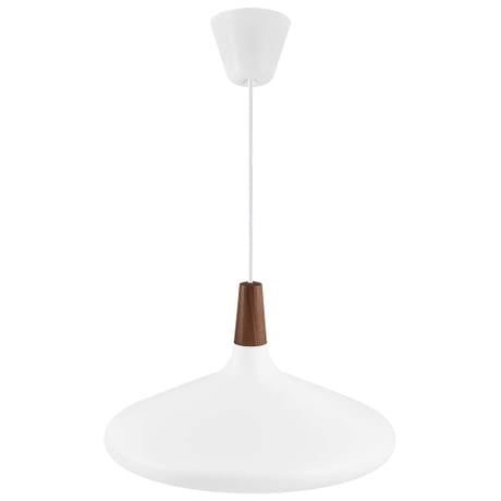 Nordlux Nori hanglamp conisch E27 390mm geborsteld metaal met hout