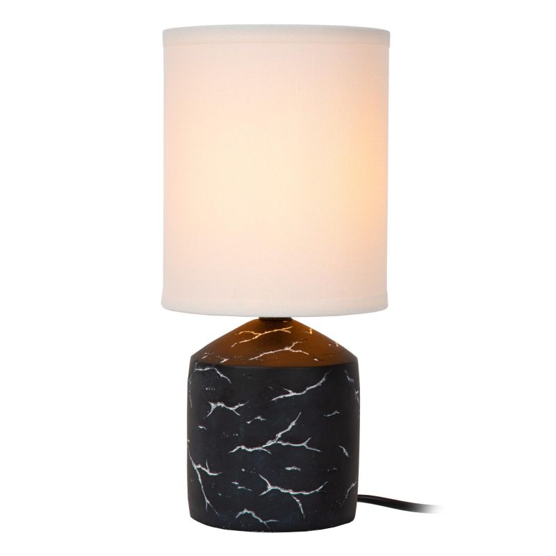 LUCIDE FRAN - Lampe de Table - Ø 13 cm - 1xE14 - Noir - Essential