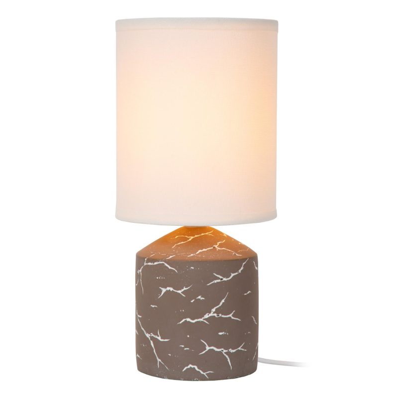 LUCIDE FRAN - Lampe de Table - Ø 13 cm - 1xE14 - Taupe - Essential
