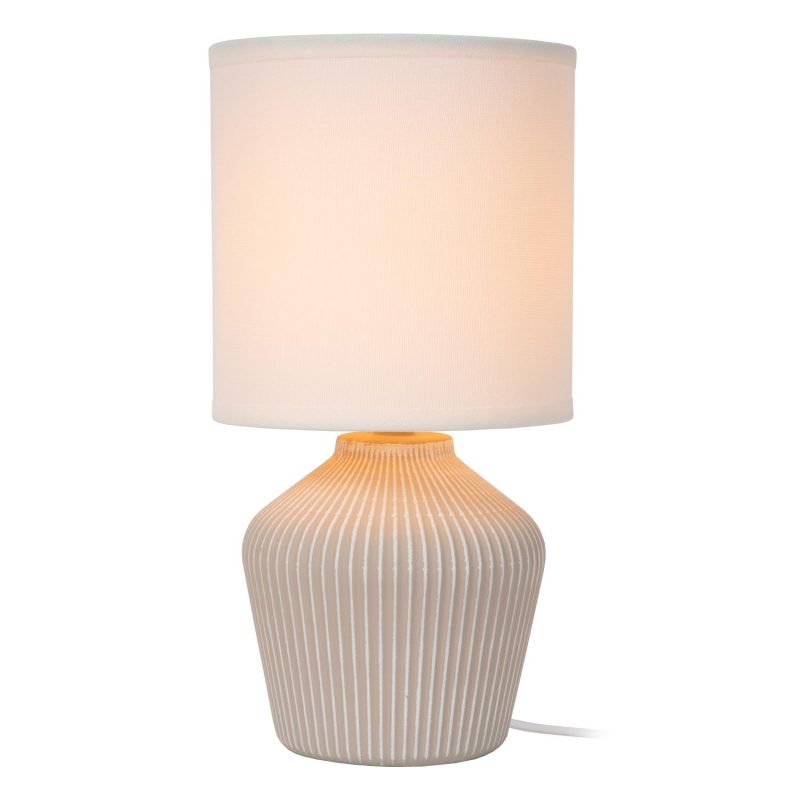 LUCIDE FILIZ - Lampe de Table - Ø 16 cm - 1xE14 - Beige - Essential