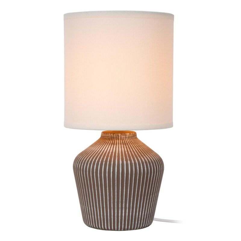 LUCIDE FILIZ - Table Lamp - Ø 16 cm - 1xE14 - Taupe - Essential