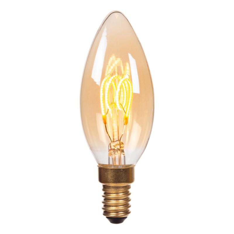 LUCIDE C35 - Filament lamp - Ø 3,5 cm - LED 3 StepDim (Memory) - E14 - 1x3W 2200K - Amber