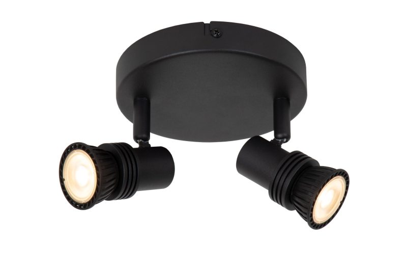 LUCIDE KIANTI - Plafondspot - Ø 15 cm - 2xGU10 (MR16) - Zwart