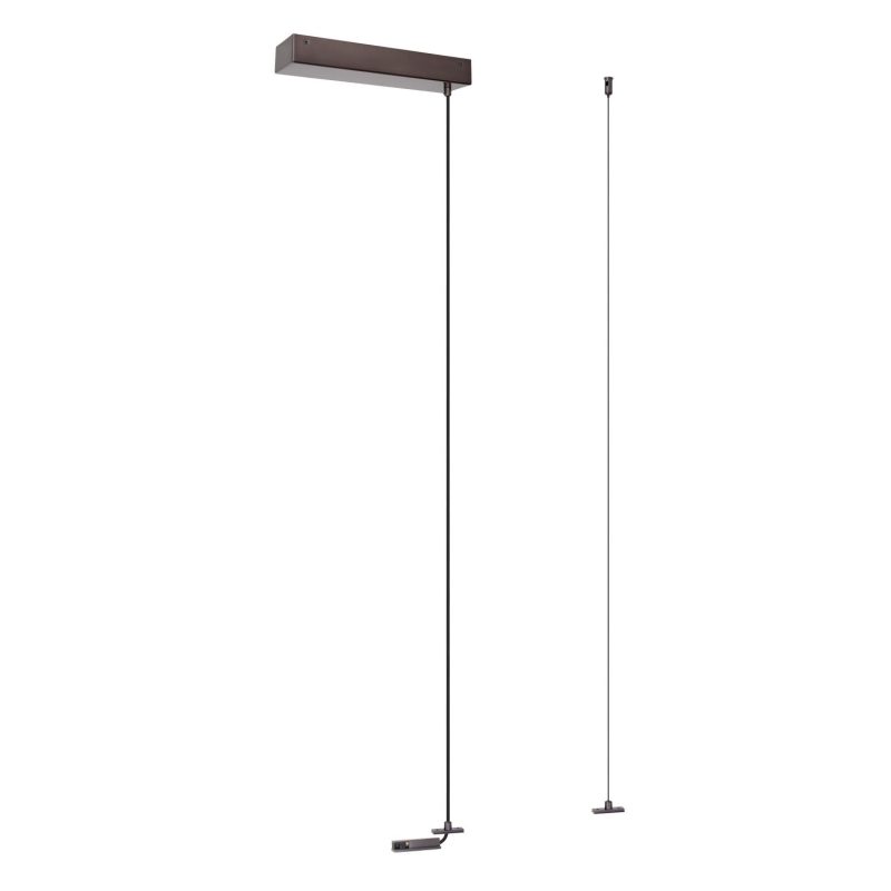 LUCIDE Premium LINIAL Suspension for Surface Driver - 1 Phase Rail System / Rail Lighting - Smart - 48V Track - Matte Black Chrome