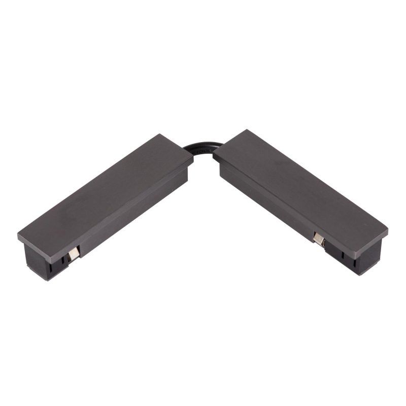 LUCIDE Premium LINIAL Connecteur Flexible - Système de Rail 1-Phase / Éclairage sur Rail - Smart - Rail 48V - Chrome Noir Mat
