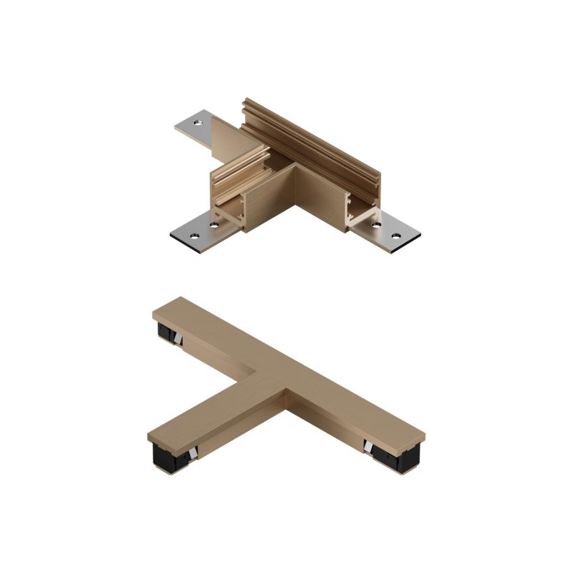 LUCIDE Premium LINIAL T-Verbinder - 1-Phasen Schienensystem / Schienenbeleuchtung - Smart - 48V Track - Champagne