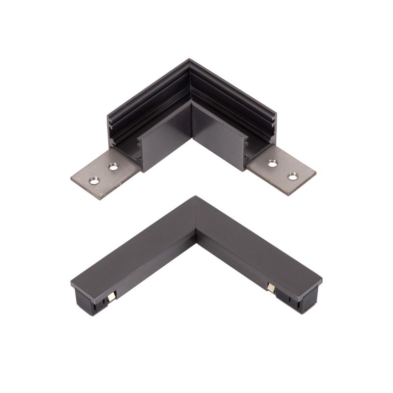 LUCIDE Premium LINIAL L-Verbinder - 1-Phasen Schienensystem / Schienenbeleuchtung - Smart - 48V Schiene - Matt Schwarz Chrom