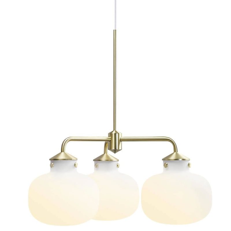 Nordlux Kroonluchter 3-lichts E27 opaalwit glas metalen frame