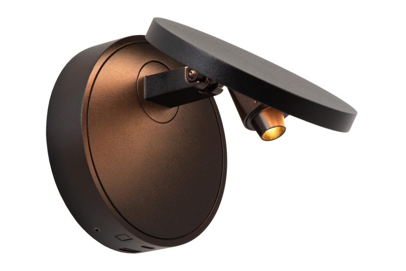 LUCIDE UFOR - Wandlamp - Ø 12 cm - LED Dim to warm - 1800K/3000K - Zwart - Premium