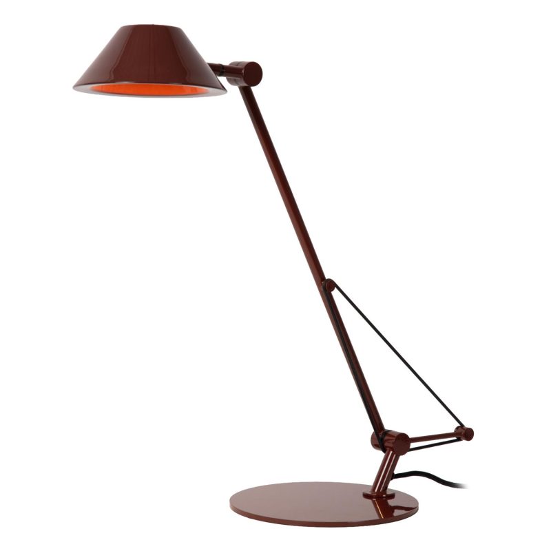 LUCIDE TERRY - Lampe de Bureau - LED - 1x8W 3000K - Bordeaux - Vibes
