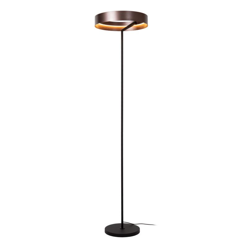 LUCIDE LEONARD - Vloerlamp - Ø 40 cm - LED - CCT - 1x24W 2200K/3000K - Koffie - Vibes