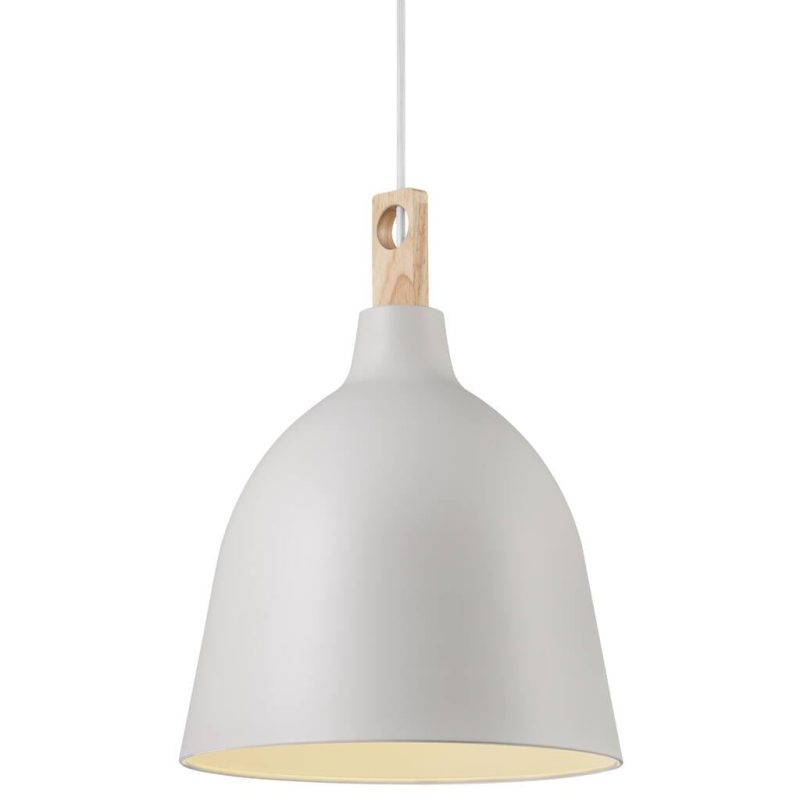 Nordlux Hanglamp Ø29 cm E27 wit/grijs metaal en hout, dimbaar