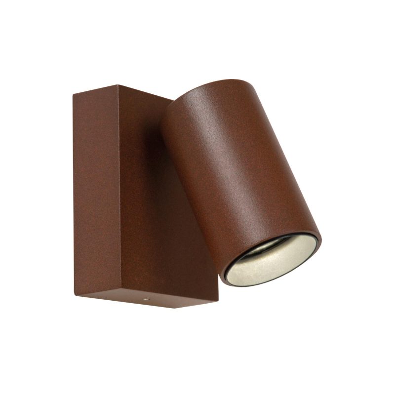 LUCIDE EMERIC - Applique / Lampada da Parete Interna/Esterno - LED - CCT - 1x10W 2200K/3000K - IP54 - Marrone Ruggine - Essenziale