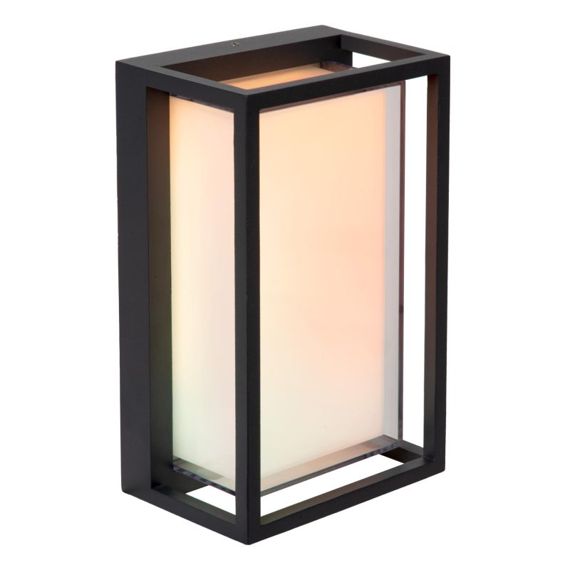 LUCIDE QUADRA - Applique Murale Intérieure/Extérieure - LED - RGBCW - 1x11W 2700K/6500K - IP65 - Noir | Essential