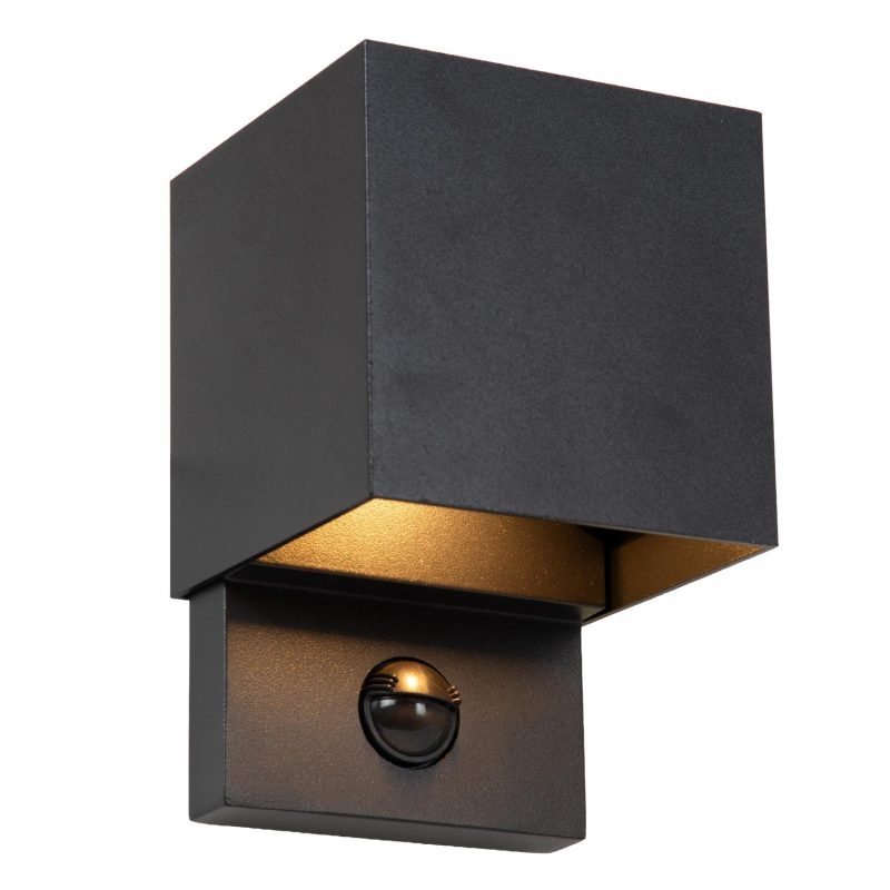 LUCIDE TADZIO - Applique Interno/Esterno - LED - CCT - 1x7W 2700K/4000K - IP65 - Sensore di Movimento - Nero - Essential