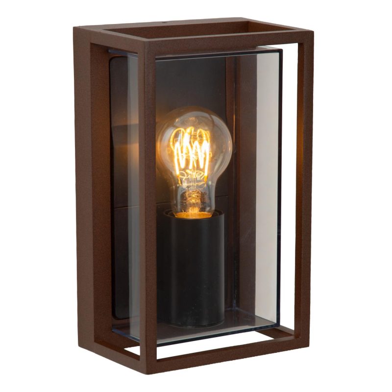 LUCIDE COZETTE - Applique Interno/Esteriore - 1xE27 - IP65 - Marrone Ruggine - Essential